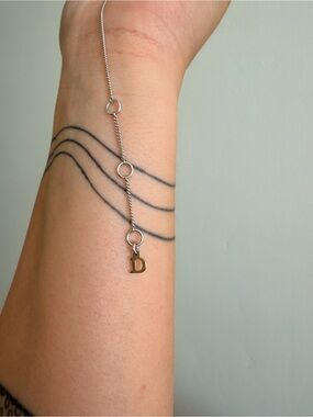 Dior Silver Chain Bracelet with 'D' Charm